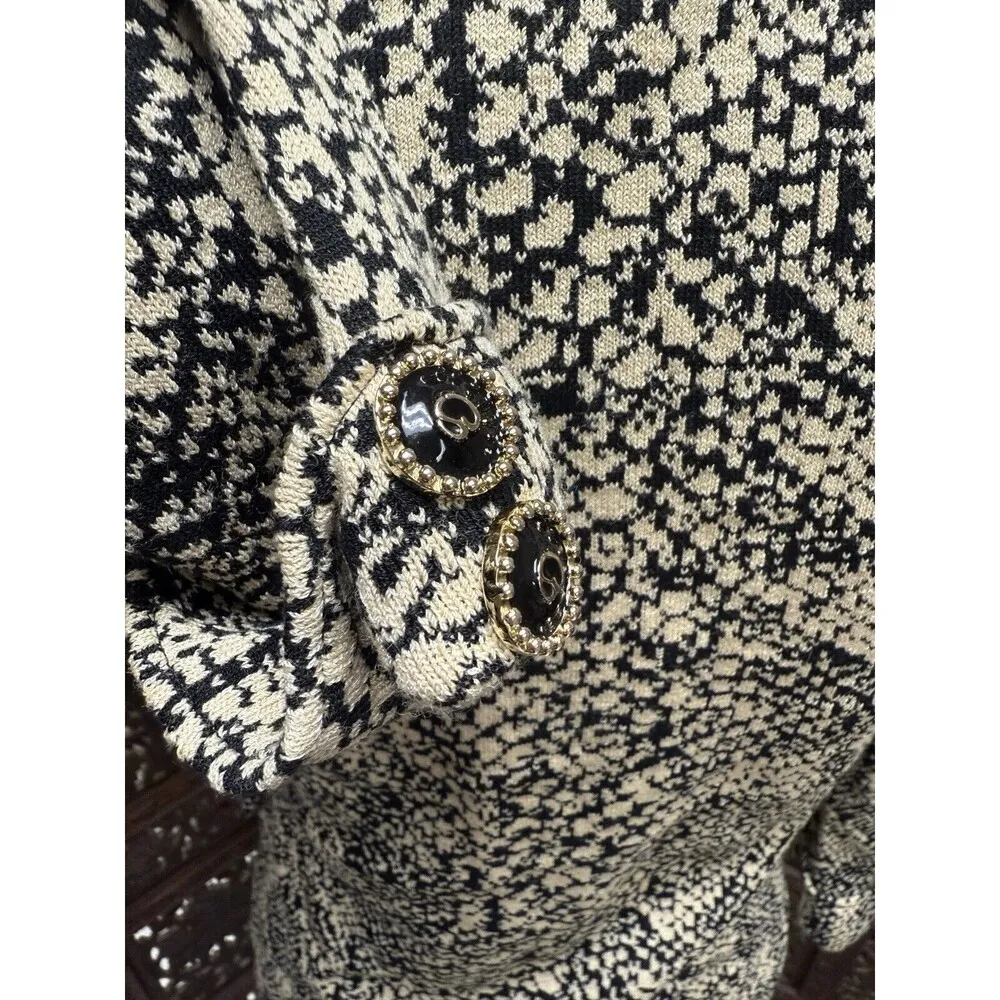 St. John Collection by Marie Gray Knit Jacket Blazer Size 8 Cream Black Vtg - Image 6