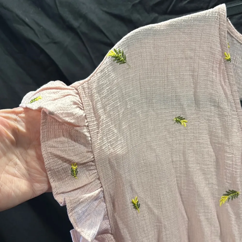 Very J Peach Ruffled Romper - Image 5