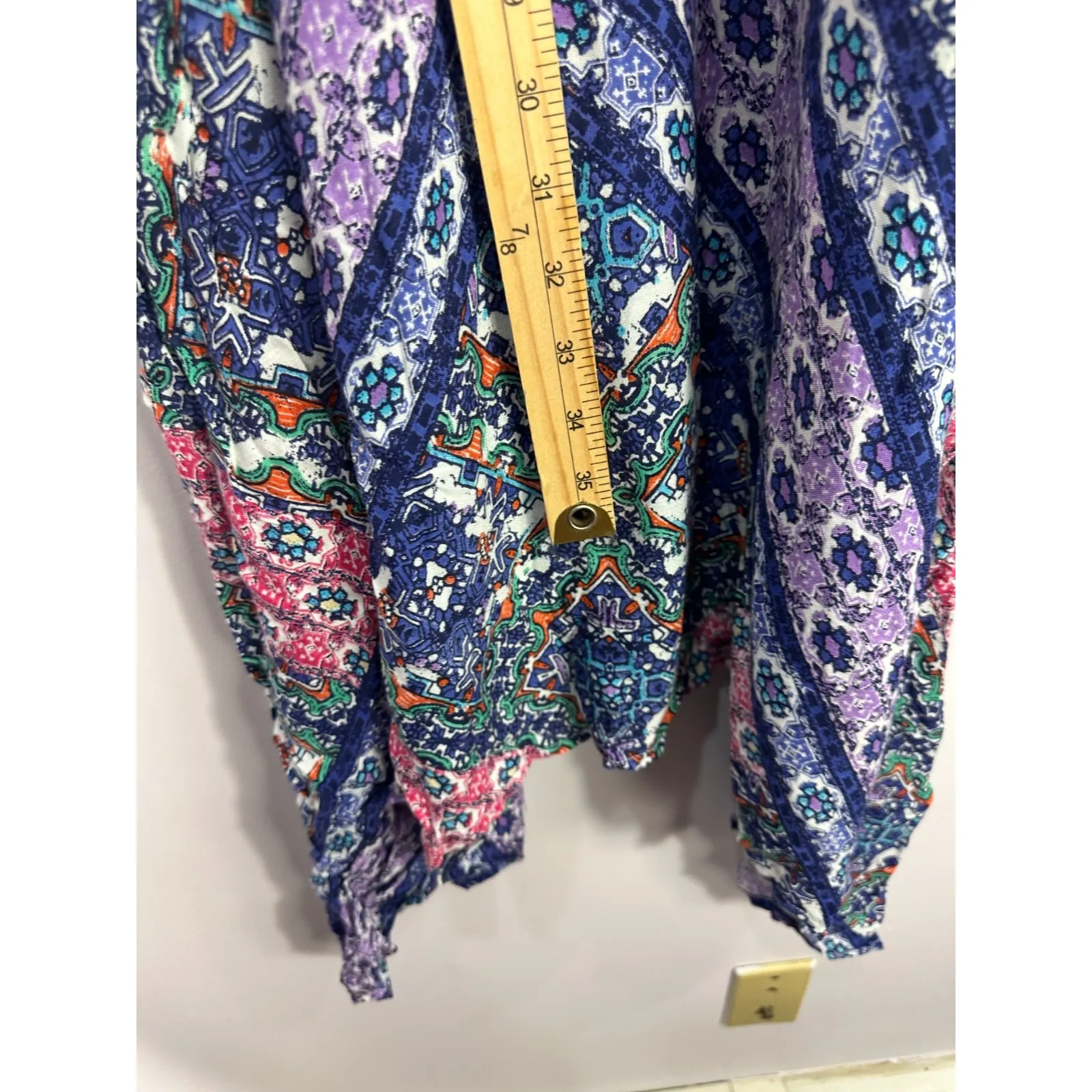 Japna Boho Handkerchief Hem Dress XL Multicolor Paisley Festival Y2K Indie‎ - Image 3