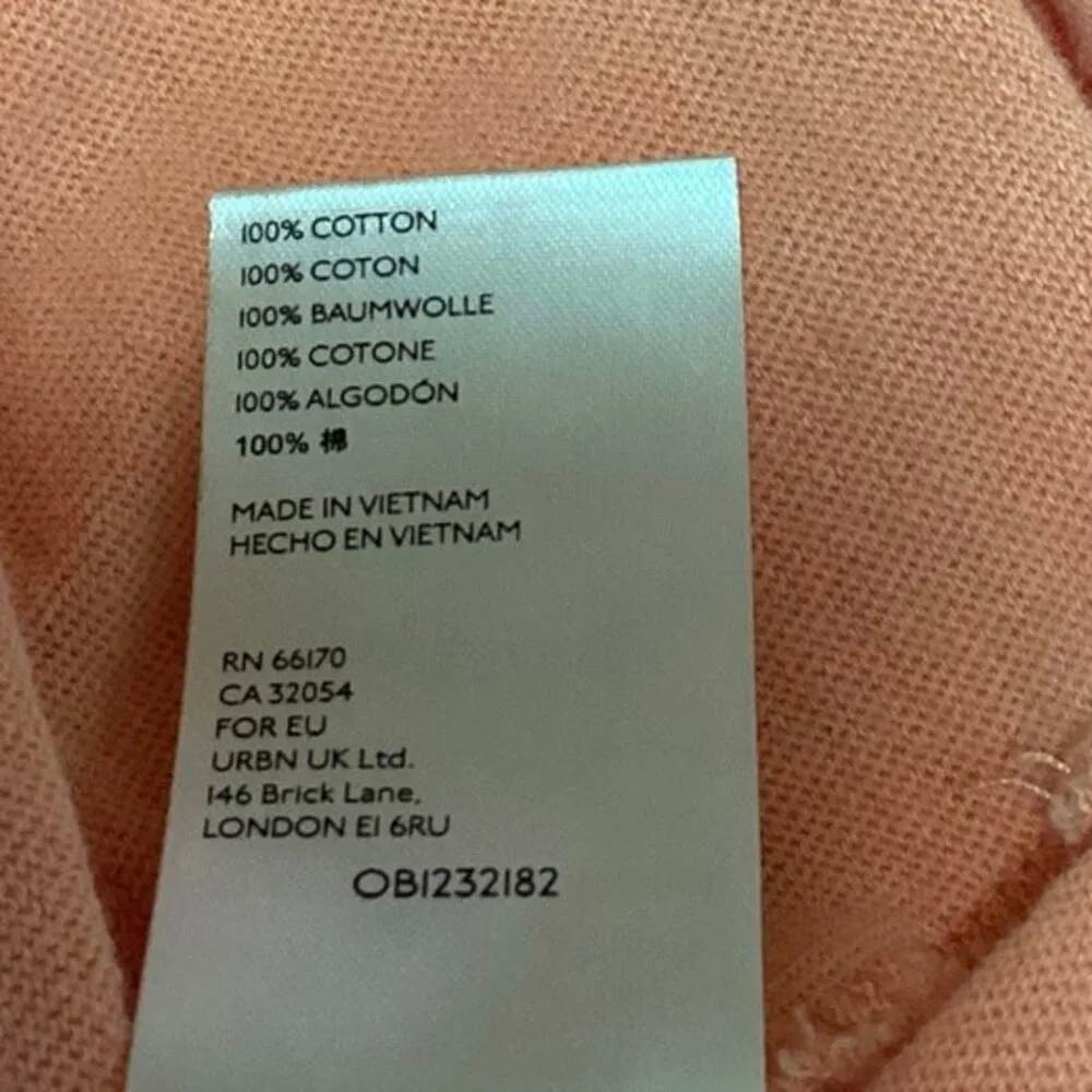 Free People Orange Cotton Collared Short Sleeve Boxy Crop Polo Shirt Top Size L - Image 4