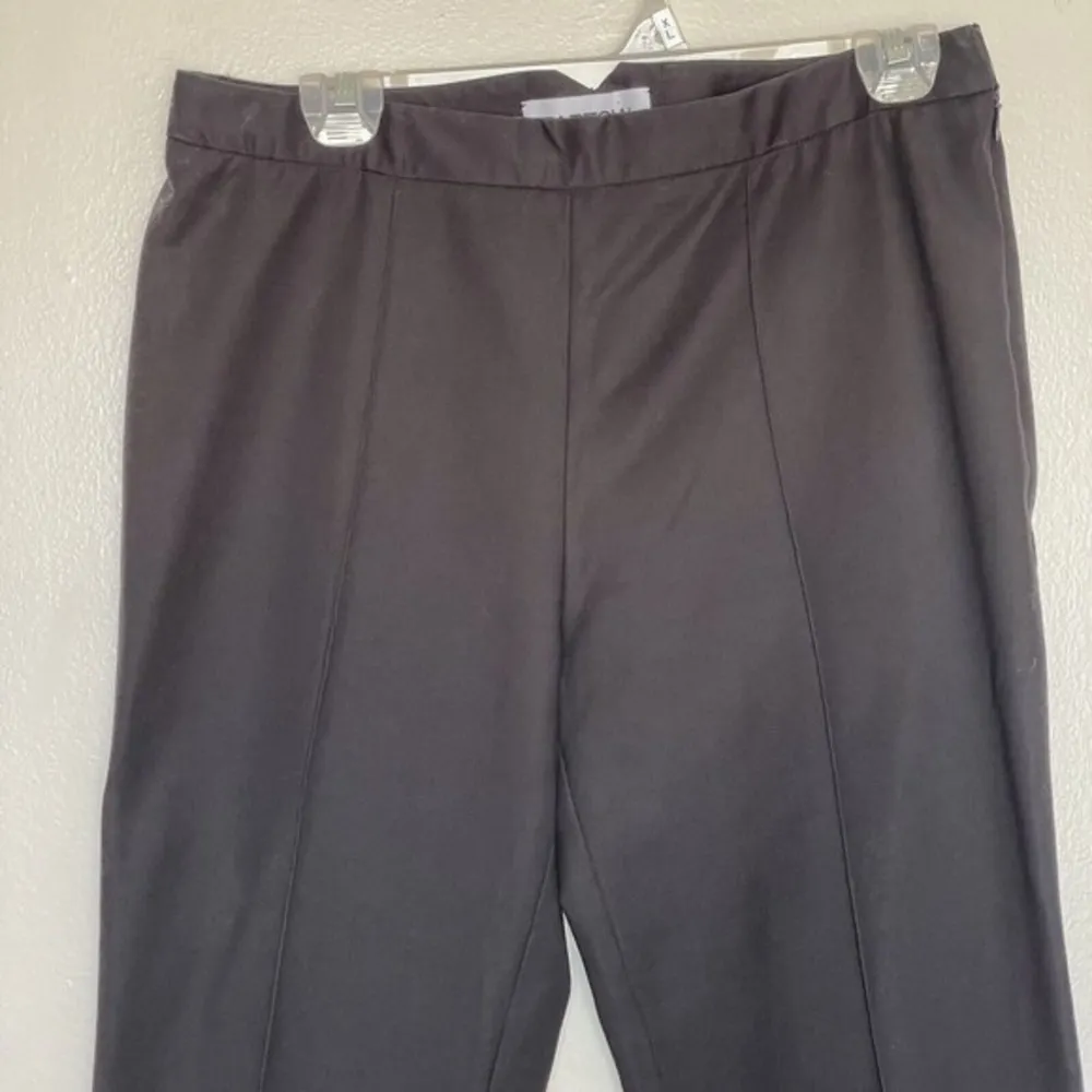 Partow Womens Pants Split Leg Black Ankle Pleated Career Dress Trousers Size 10 - Image 5