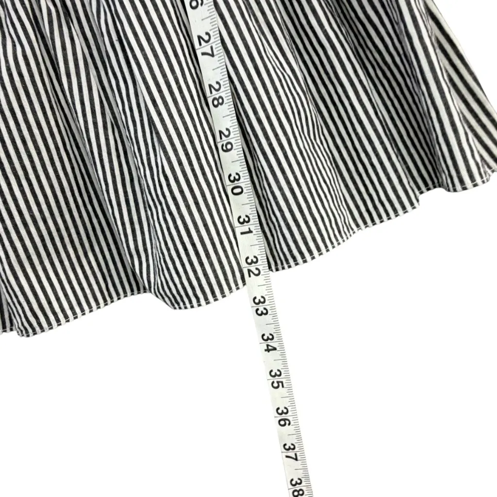 Buddy Basics Off Shoulder Dress Small Black White Stripe Ruffle Boho Boutique - Image 7