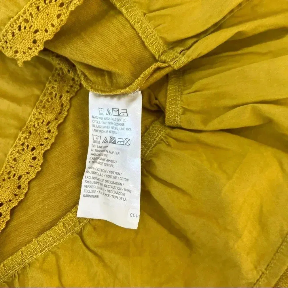 LOGO Lori Goldstein Womens Cotton Slub Top Embroidered Meshsize Golden - Image 7