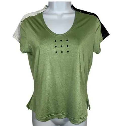 JAMIE SADOCK Avocado Green Cap Sleeve Top Silver Studs NWT $55‎ Size Small - Image 2