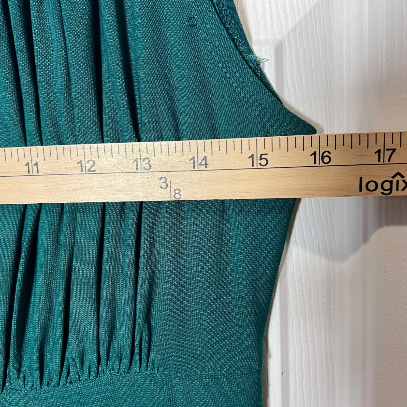 SANDIVA Teal Beaded Neckline Maxi Dress Women's Size M Sleeveless Empire Waist Green Size M - Image 7