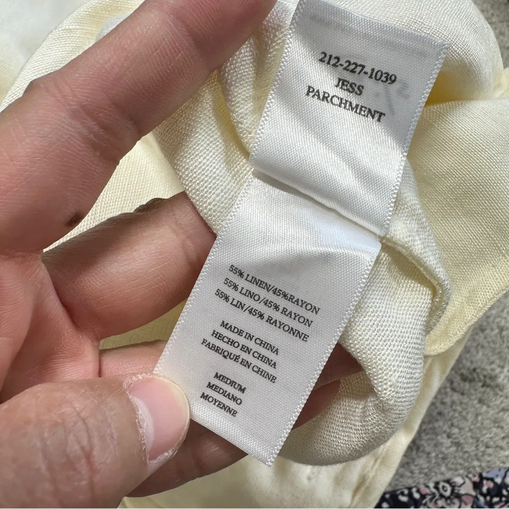 Rails Women’s Linen Blend Jess Paperbag Waist Pants Wide Leg in Parchment M - Image 10