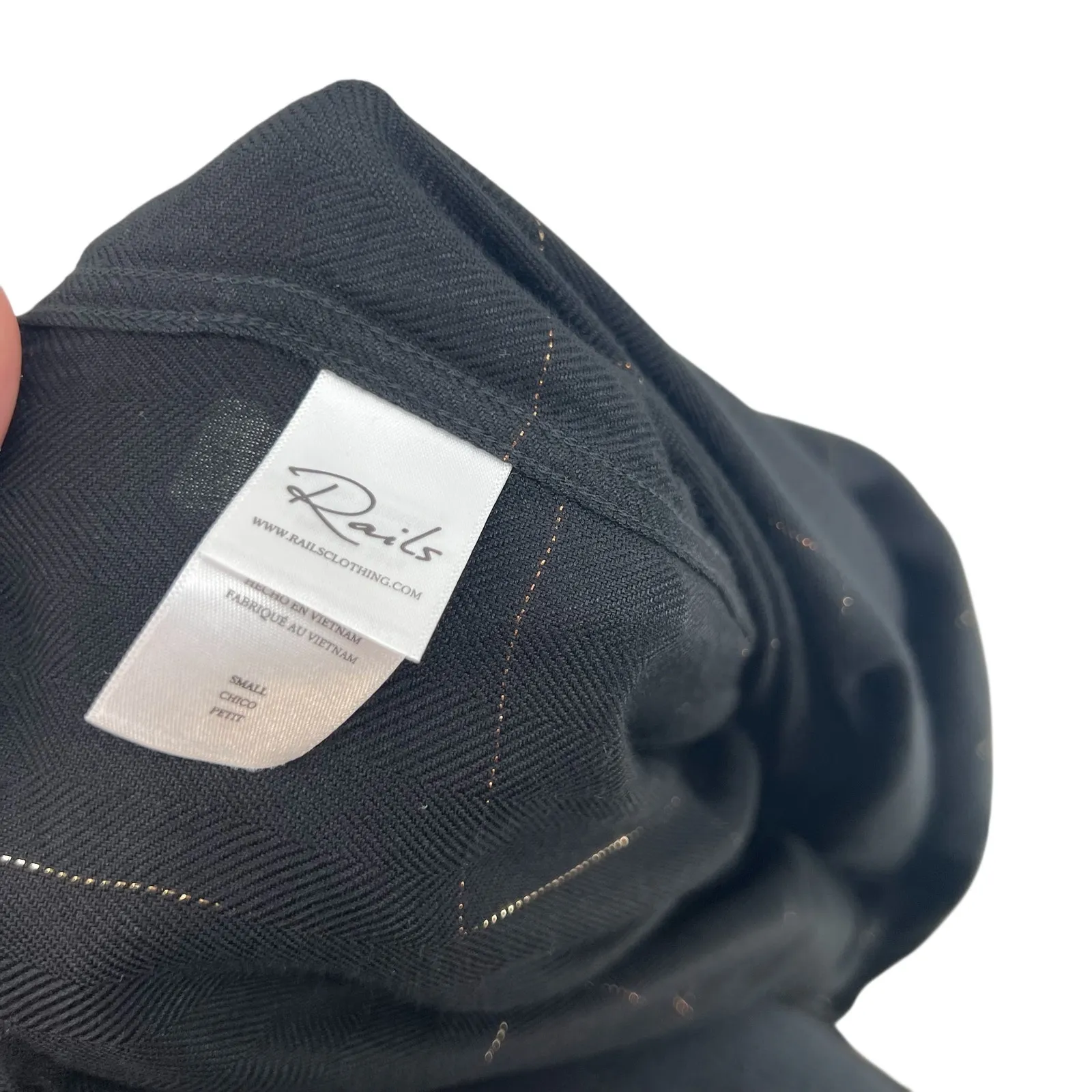 Rails Hunter Shirt Plaid Check Print Metallic Ebony Tinsel Black Gold Size Small - Image 12