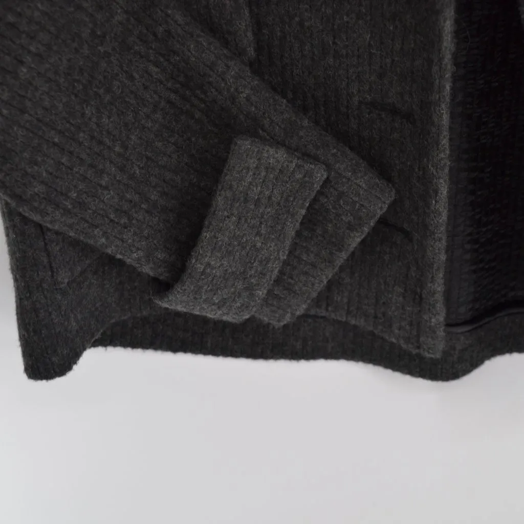 Alexander Wang Oversized Jacket Dark Gray Women's 2 Wool Blend Runway Ribbed - Image 5