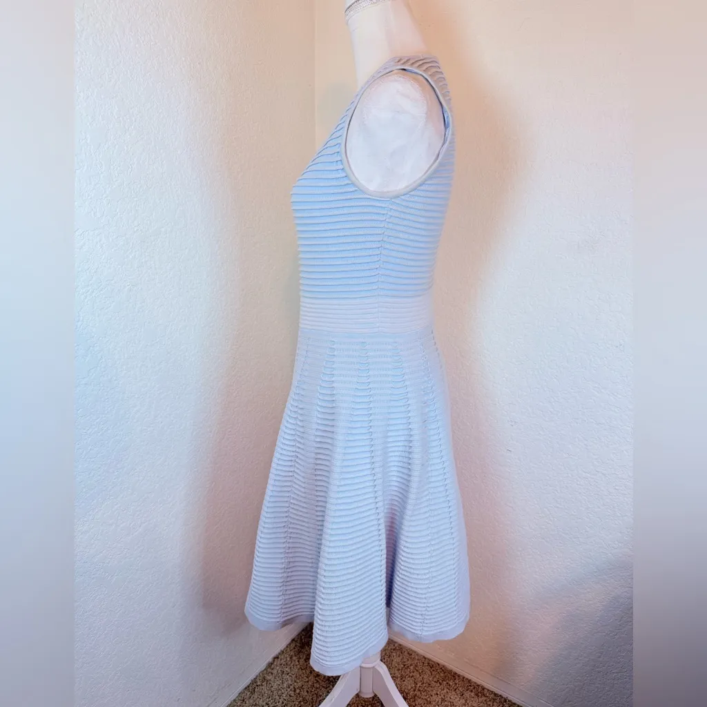 Ted Baker London‎ Nadyne Ottoman Ribbed Fit & Flare Dress in Light Blue. - Image 7