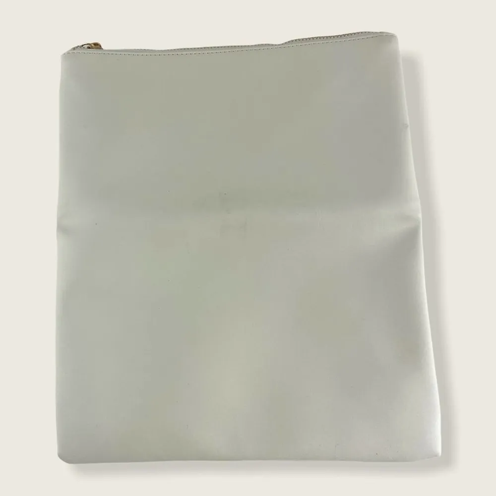 Rachel Pally Cream Blue Floral Vegan Fold Over Reversible Tassel Zip Clutch - Image 3