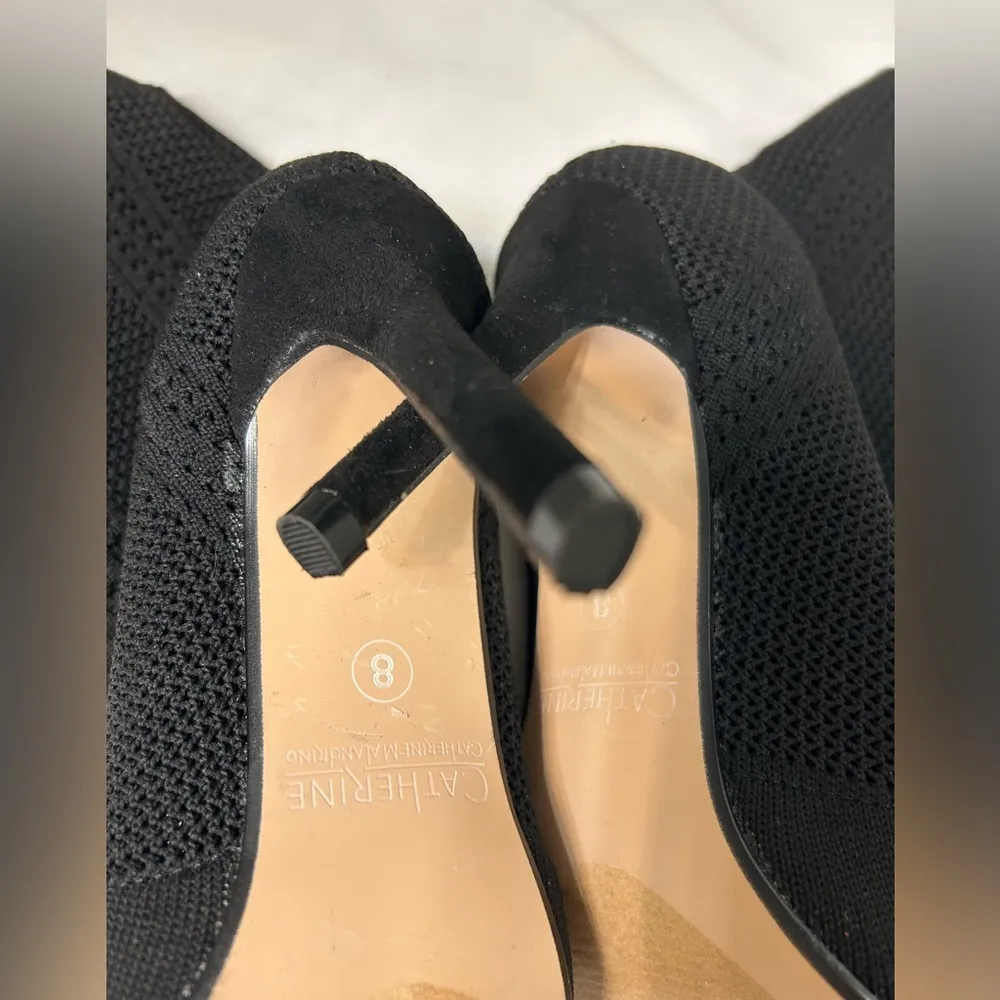 Catherine Malandrino Women’s Shoes Heels Stretch Peep Toe Black Booties Sz 8 - Image 8