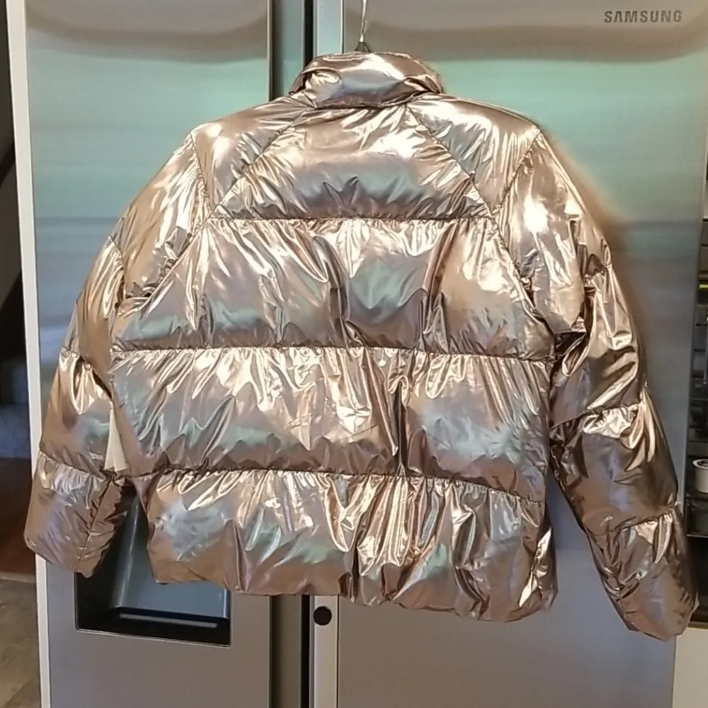💕MOTHER💕 The Pillow Talk Puffer Jacket Metallic Size L - Image 9