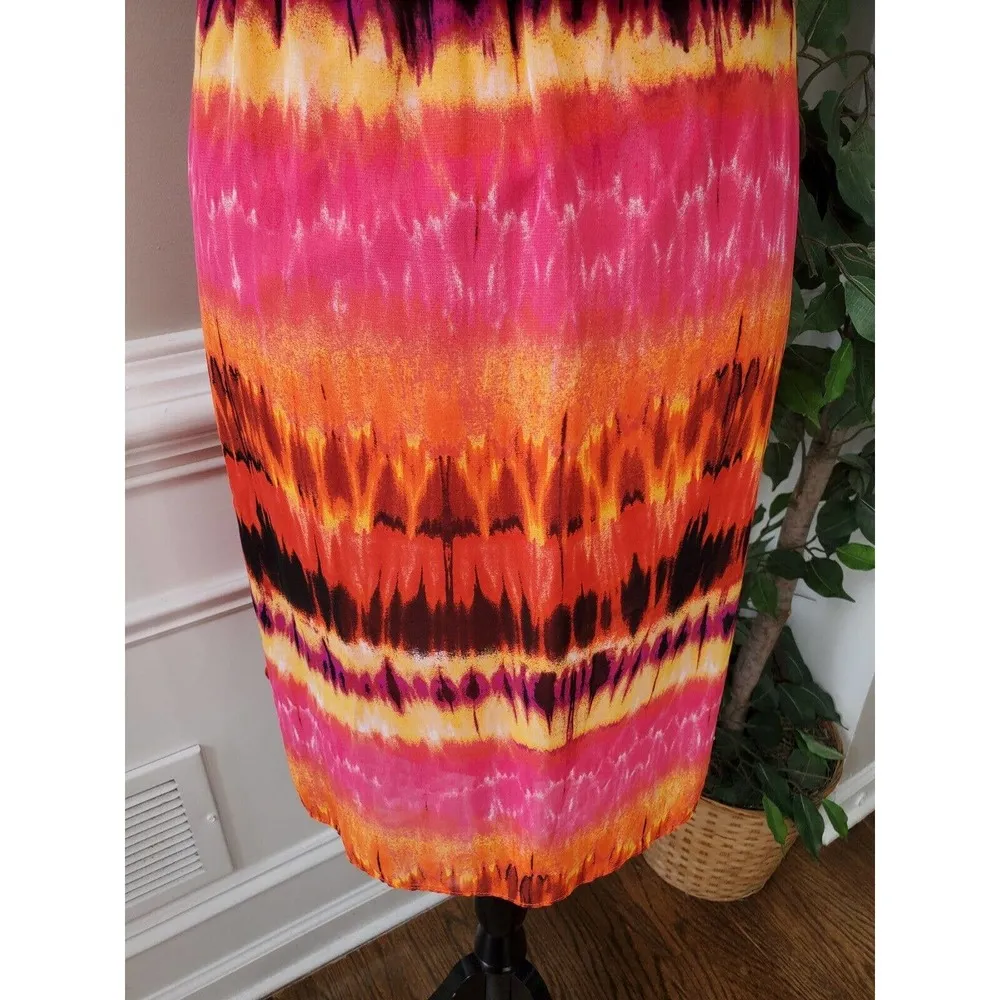 AGB Women Multicolor Polyester Round Neck Sleeveless Knee Length Dress Size 12 - Image 7