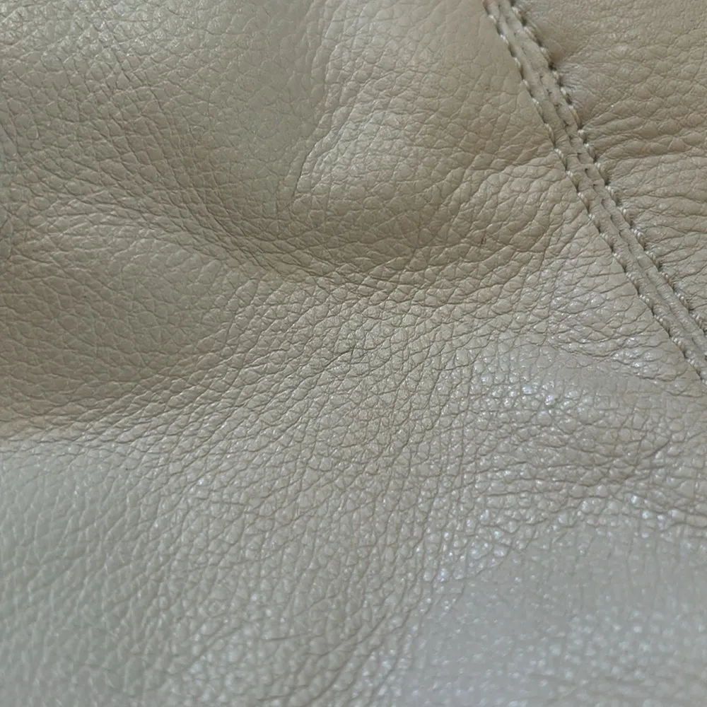 Shoulder Bag Leather Hobo Slouchy Off White Color Handbag - Image 9