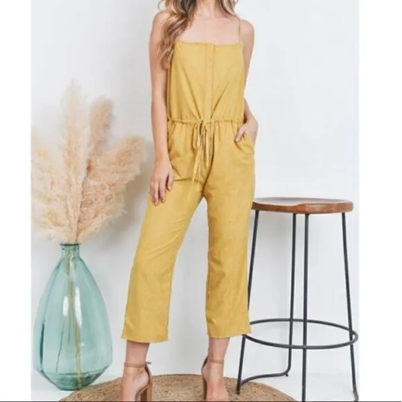 Faux Suede Drawstring Jumpsuit‎ - Image 4