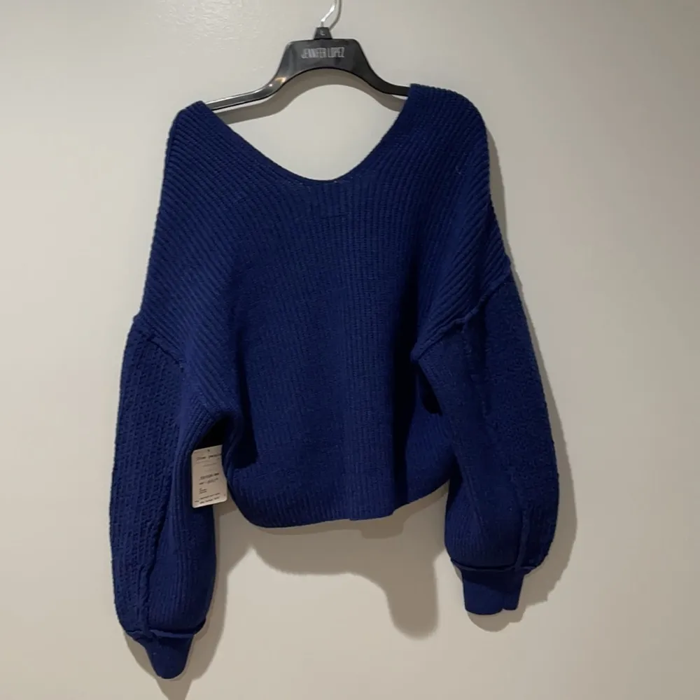 Free People Sea Bright Cropped Boxy Knit Sweater  New With Tags Size Lar… - Image 8
