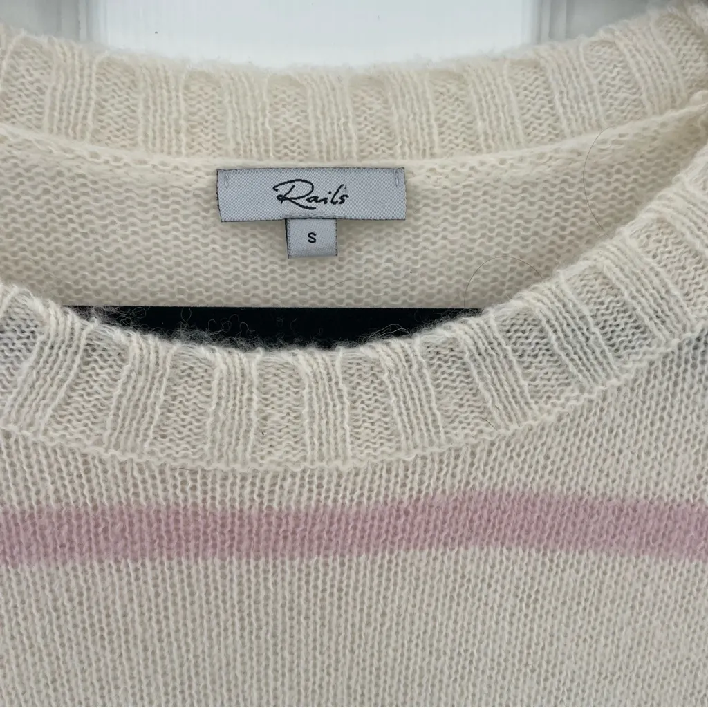Rails Cream Pastel Striped Sweater Lightweight - Image 5