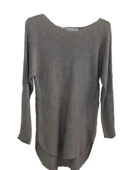 Joan Vass Soft Gray Knit Cashmere Blend Pullover Sweater Womens Size Small - Image 1