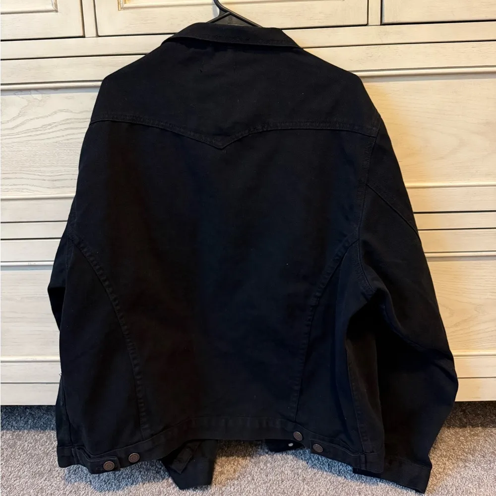 Black Jean Jacket Size L - Image 2