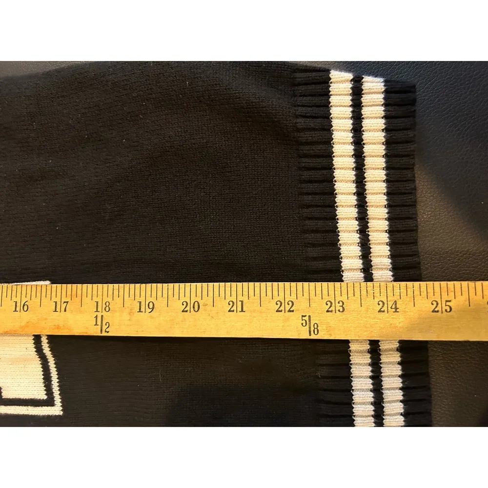 Forever 21 W Academic Crewneck Sweater Size Small Black White Neutral - Image 9