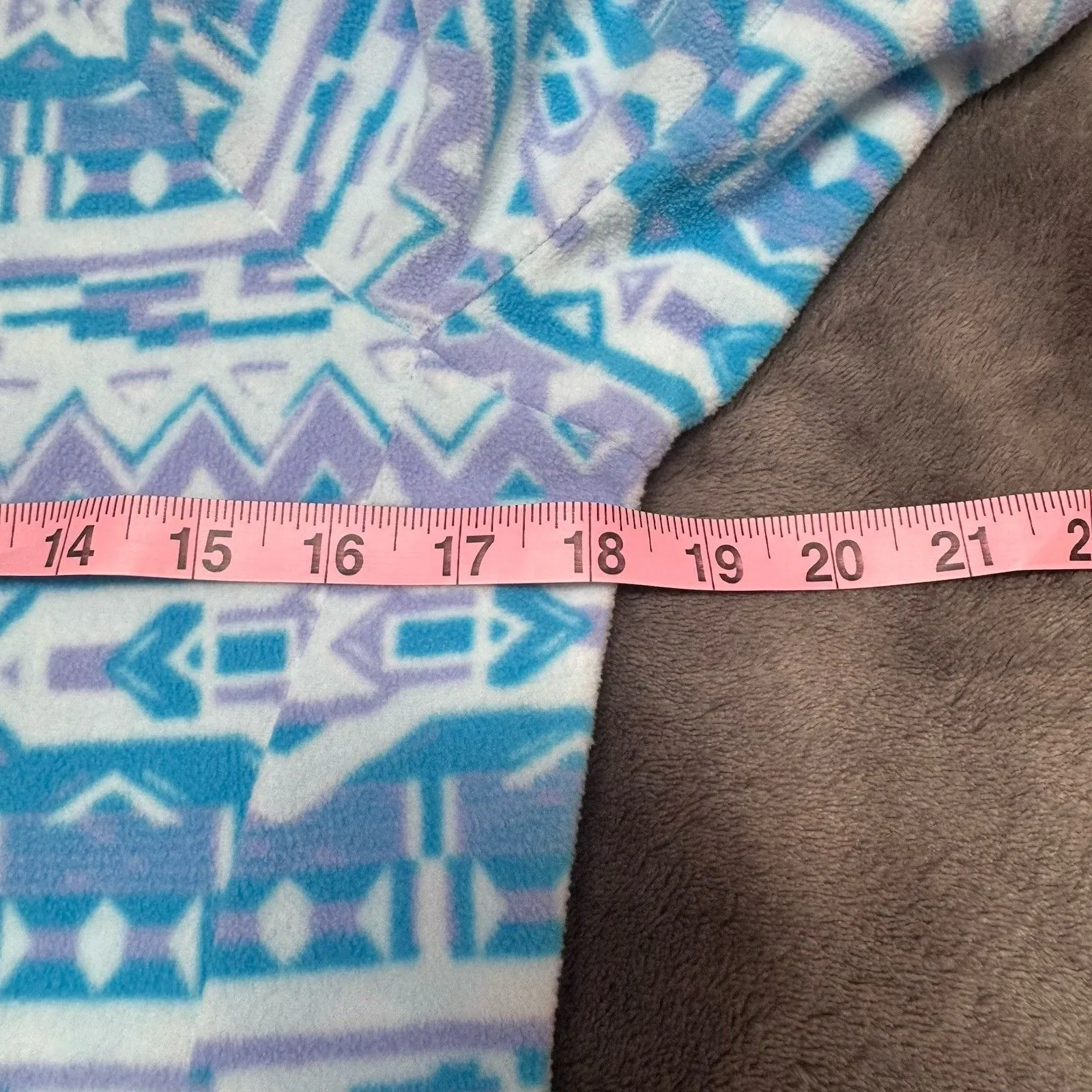 Columbia Glacial IV Womens S Print Half Zip Fleece Pullover Serenity 80s Stripe - Image 9