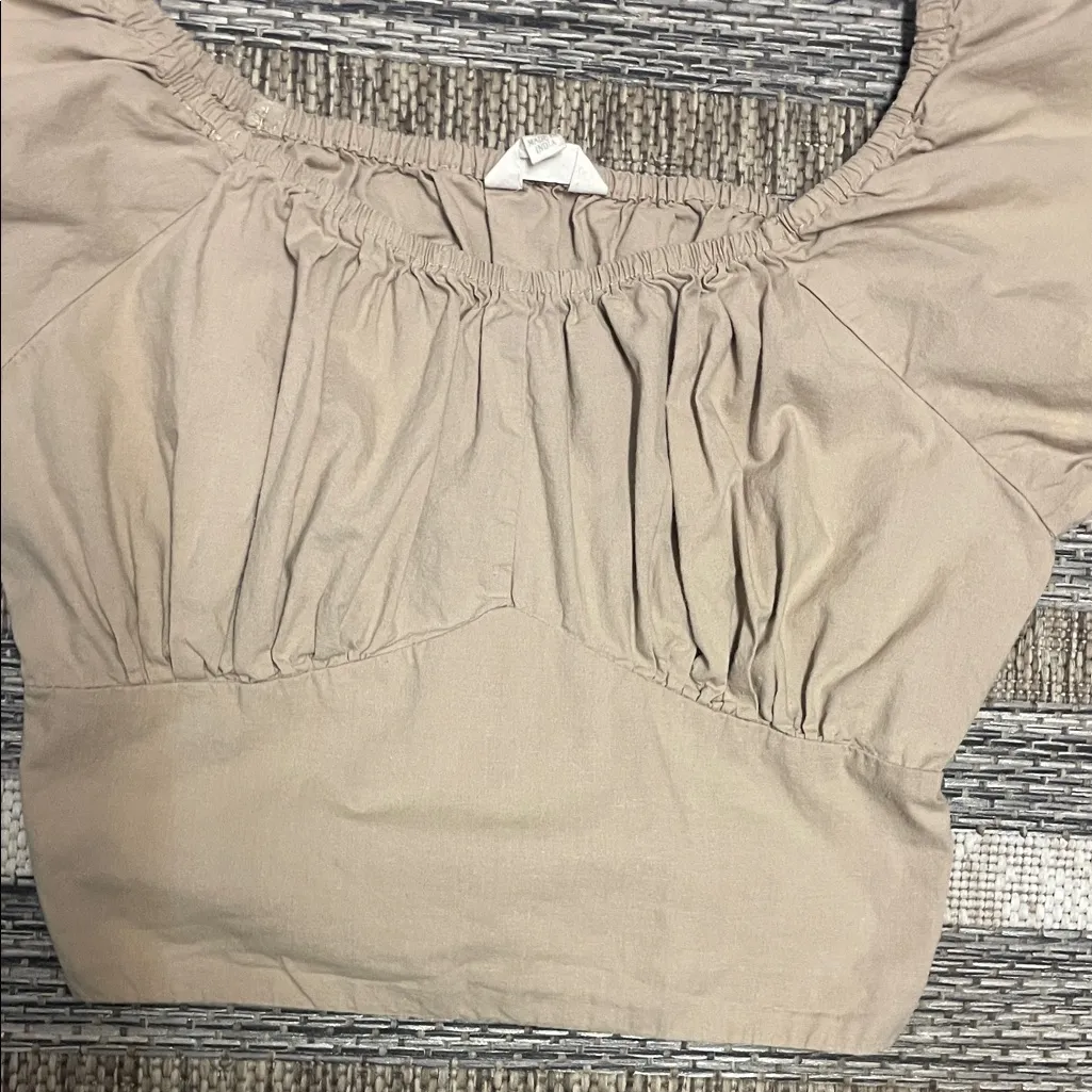 Sim & Sam  tan off the shoulder crop top - Image 6