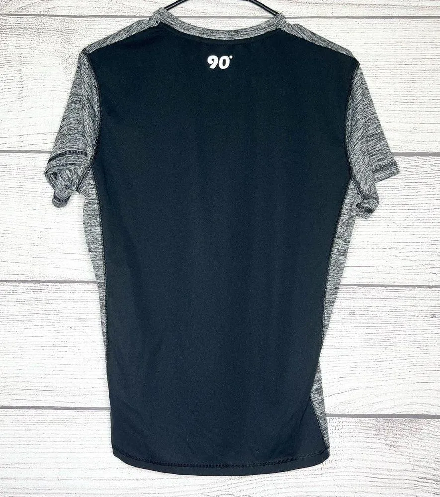 90 Degrees by Reflex Gray & Black Active Workout T-Shirt Women’s Size Small - Image 3