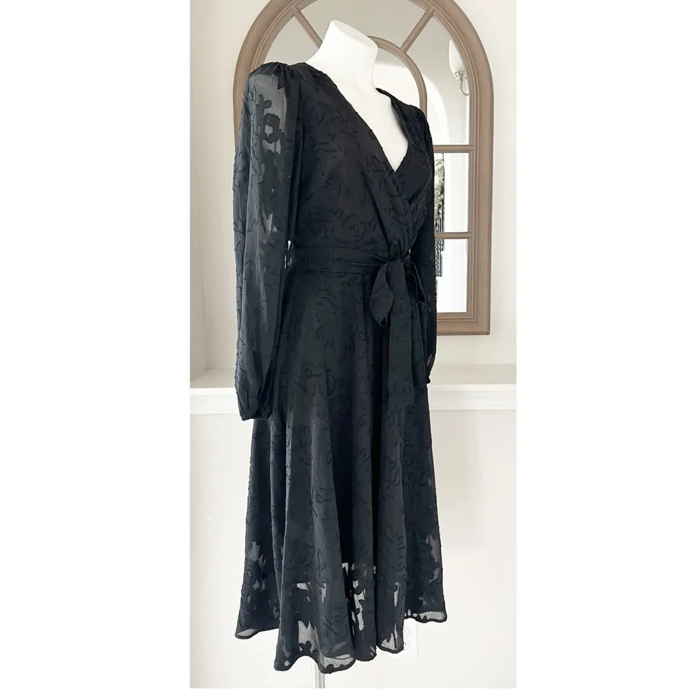 Kensie Fit & Flare Black Dress with Ballon Sleeves, Size 6 New w/Tag $138 - Image 7