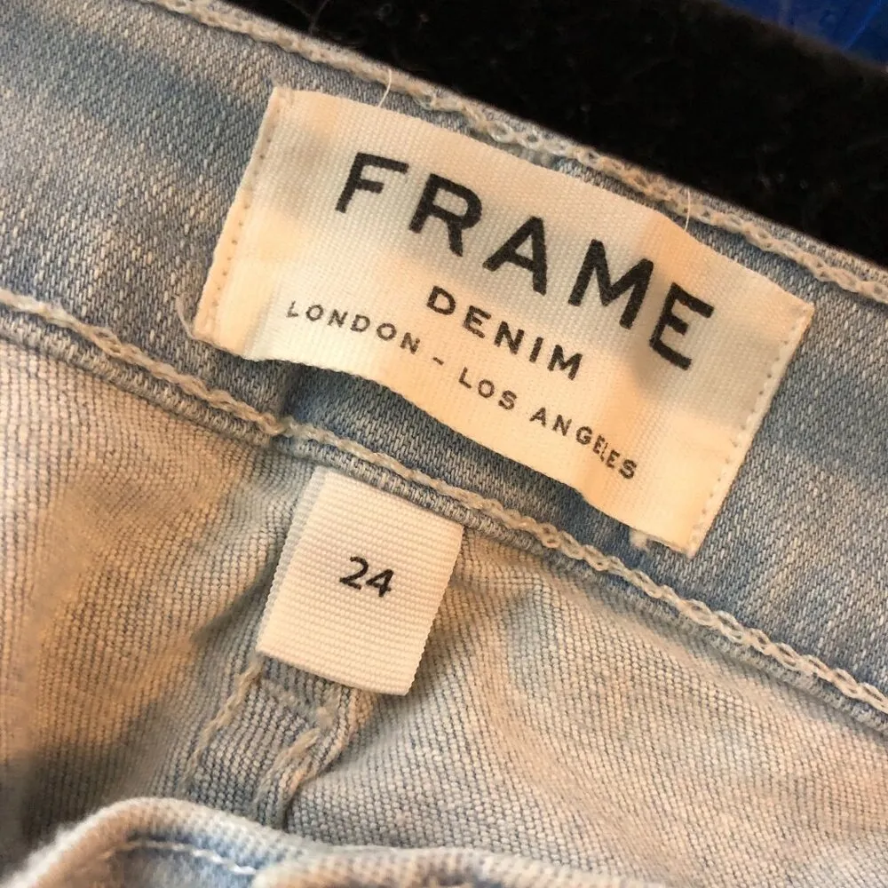FRAME Denim Womens Jeans Le High Skinny Light Wash Blue 24 - Image 3