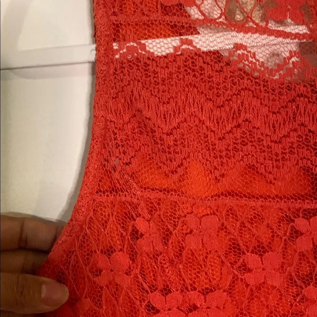 Ya Los Angeles Orange Lace Mini Dress - Image 5