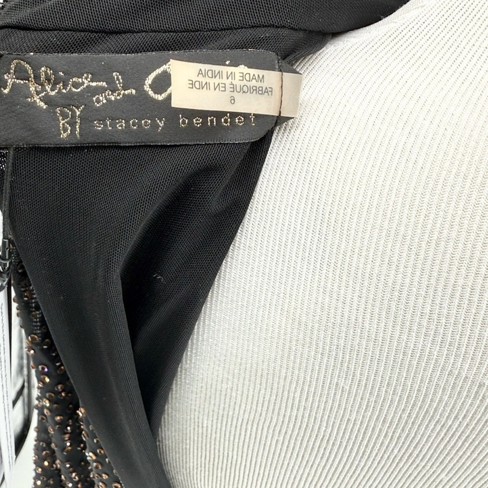 Alice and Olivia Delora Embellished Maxi Gown Black Dress Size 6 NWT - Image 14