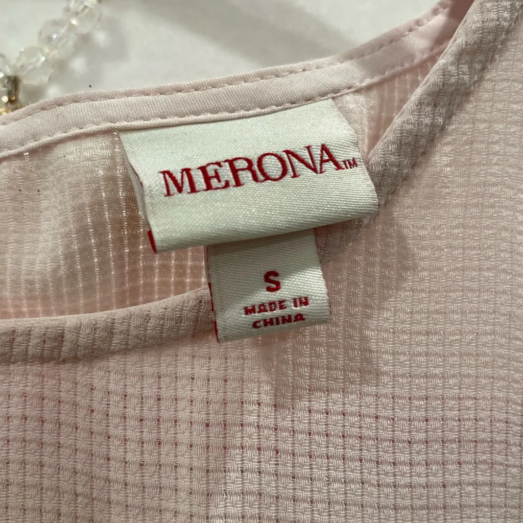 Merona Light Pink Blush Peplum Flounce Hem Tank Top Sleeveless Blouse - S - Image 4