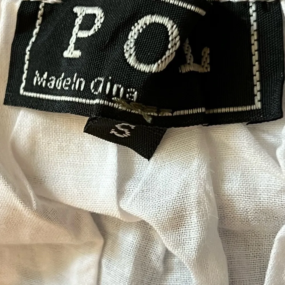 NWOT POL Blue White Striped Lace Trimmed Skirt Size Small - Image 2