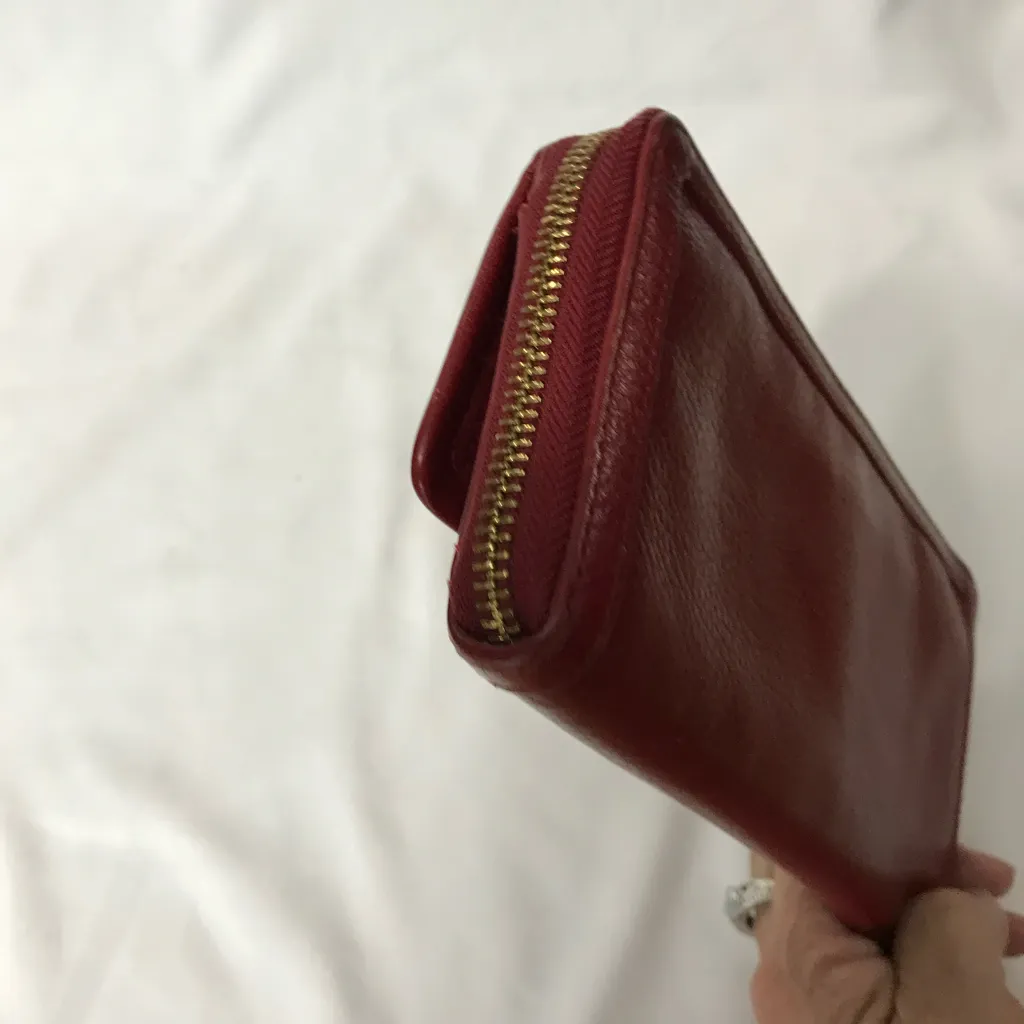 Tory Burch Merlot Deep Red Continental Wallet EUC - Image 4
