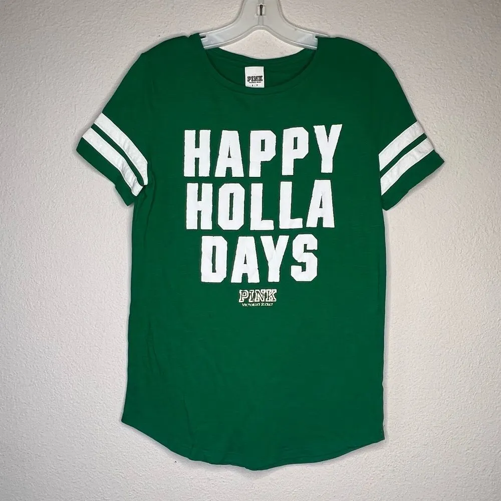 Pink "Happy Holla Days" Christmas T-Shirt‎ - Image 6