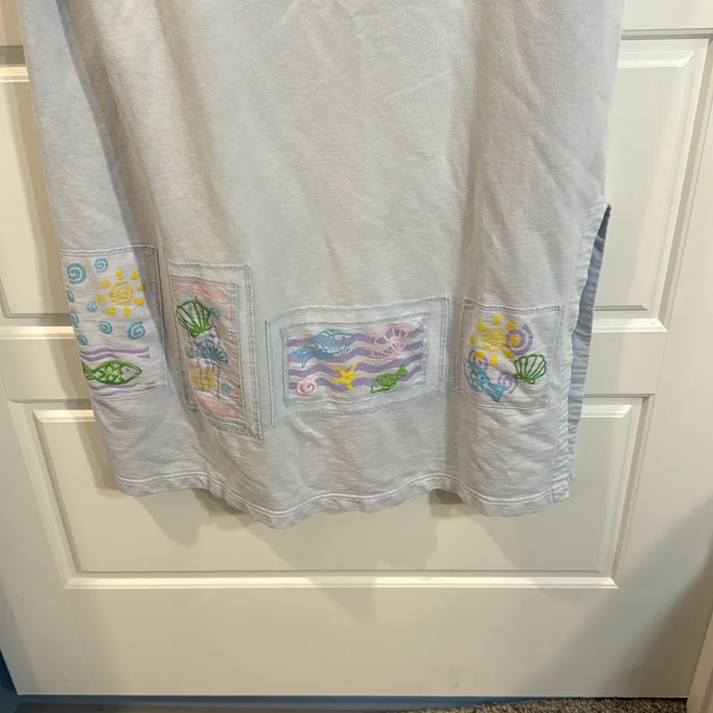 DELICATES SPA Short Sleeve Nightgown Small Blue - Image 4