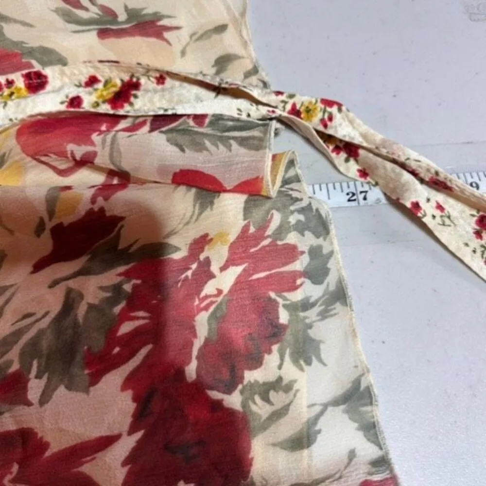 VTG Nine‎ West Y2K Fairy Core Whimsy Silk Floral baby doll blouse Small Size 6 - Image 10