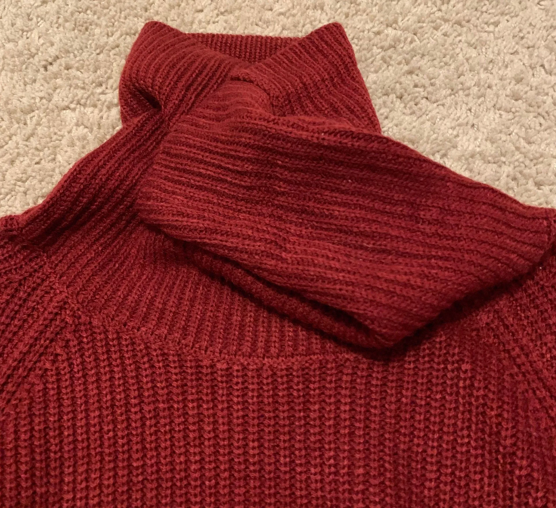 Wine Red Sweater Dress - Image 3