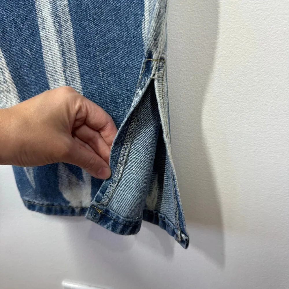 Kolly Jeans Women S Blue White Dye Bootcut Slit Festival NWT Concert Grunge Boho - Image 3