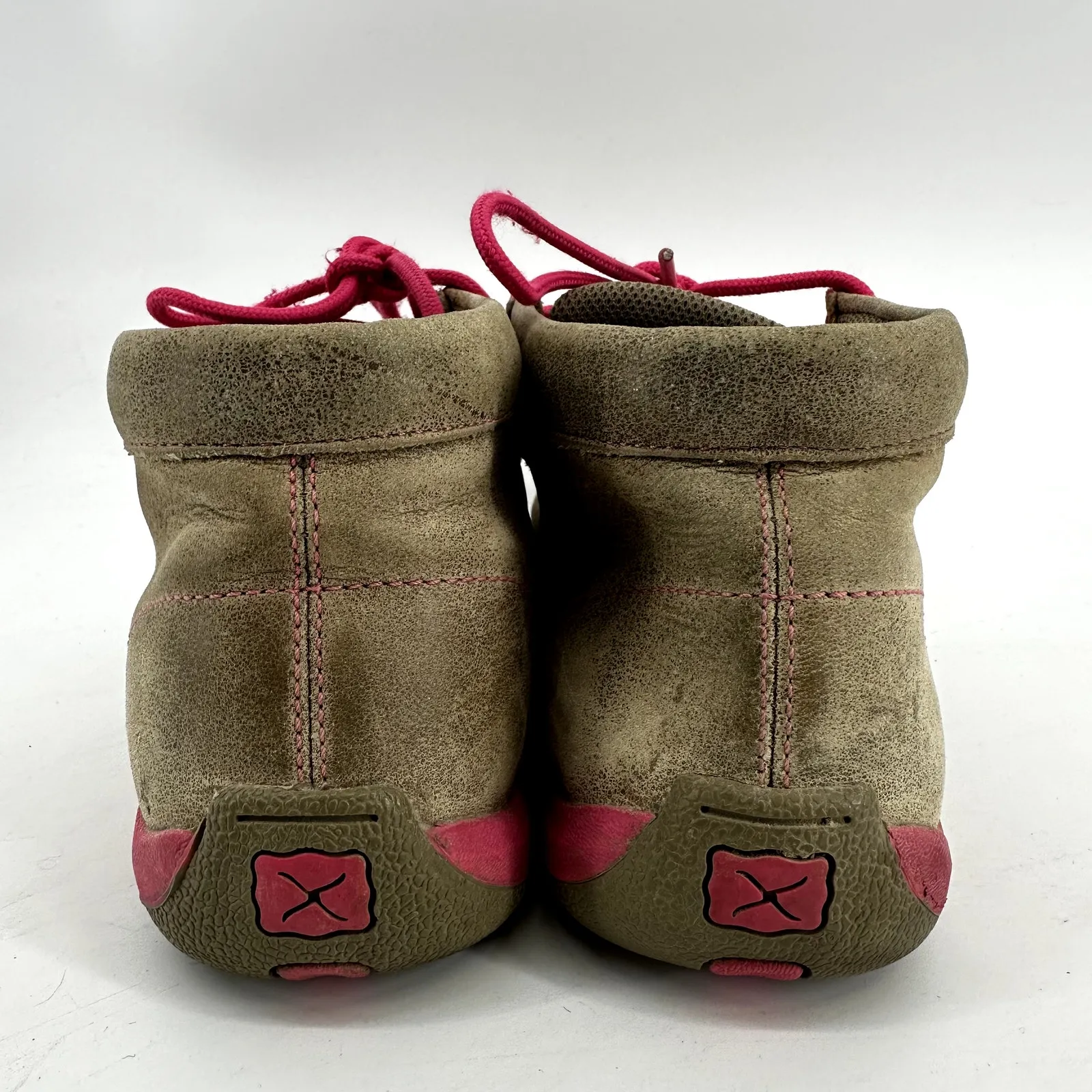 Twisted X Chukka Driving Moc Tough Enough to Wear Pink Boots Leather Beige 7 - Image 5