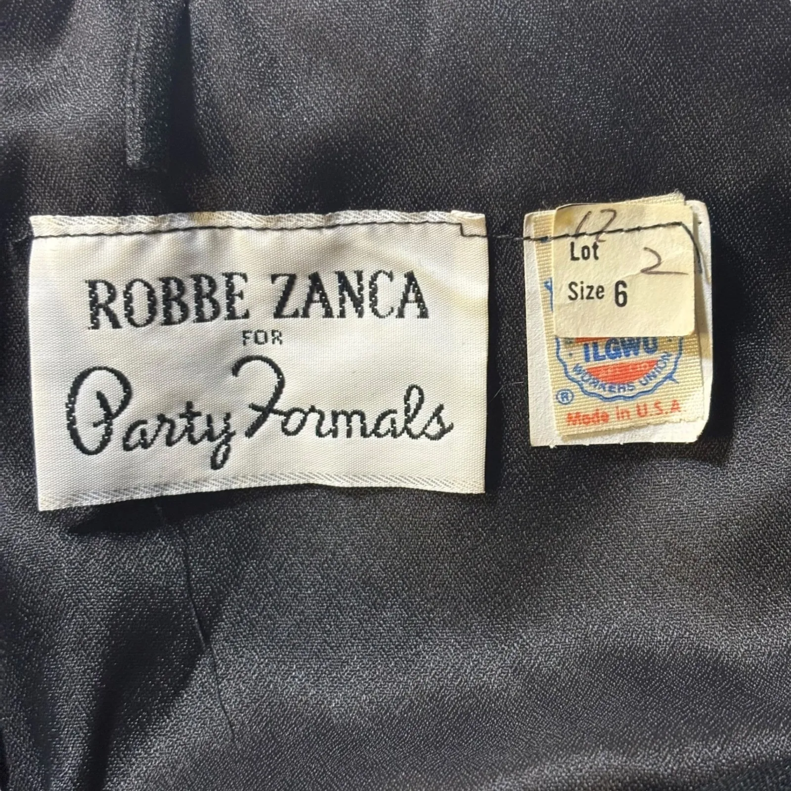 Vintage Robbe Zanca Party Formals Black Ruched Spaghetti Strap Gown Dress Size 6 - Image 7