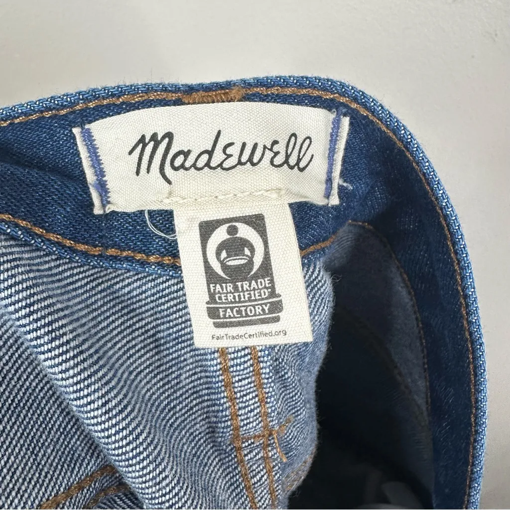 Madewell Baggy Straight Jeans Womens 31 Dark Blue Denim Wash Slouchy NH643 - Image 8