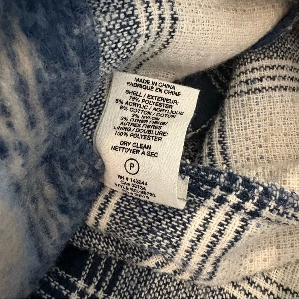Anthropologie Avec Les Filles Plaid Shirt Jacket, Blue and   White, Sz M - Image 14