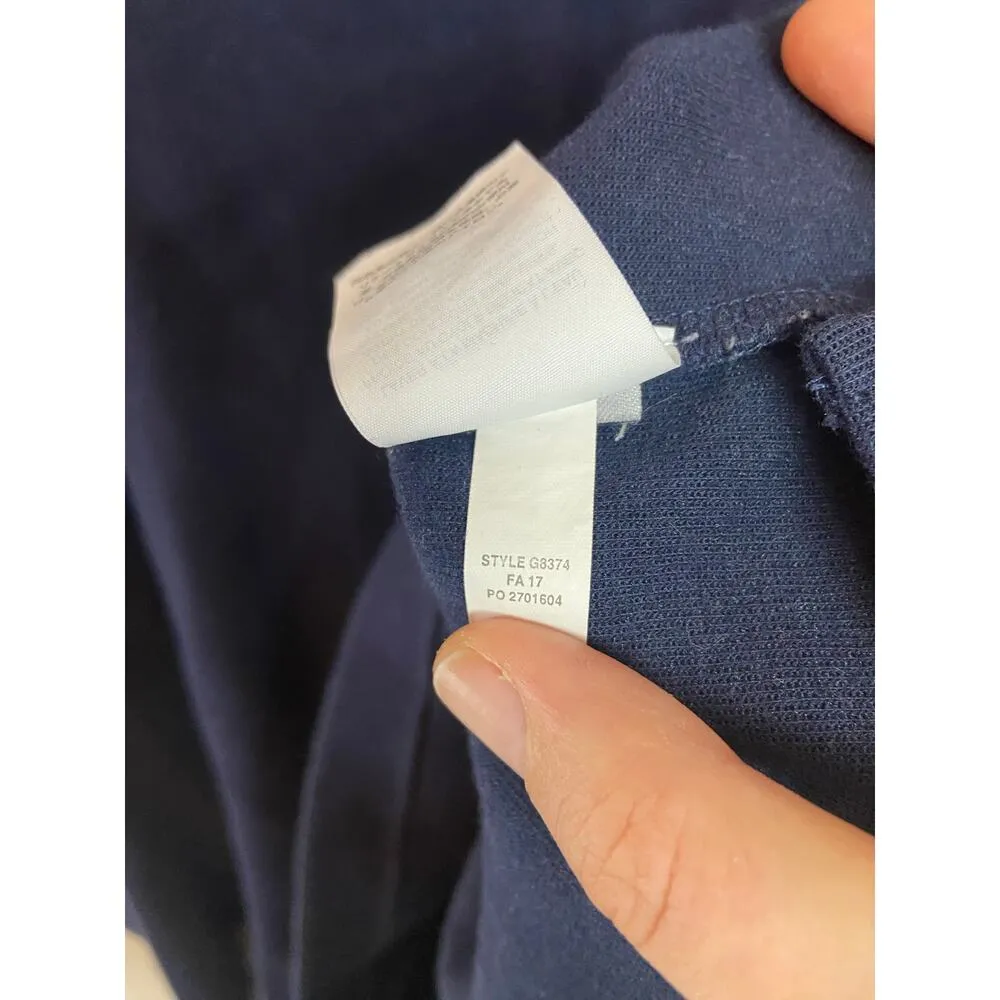 J crew Navy blue tie bell sleeve pullover sweatshirt G8374 - Image 2