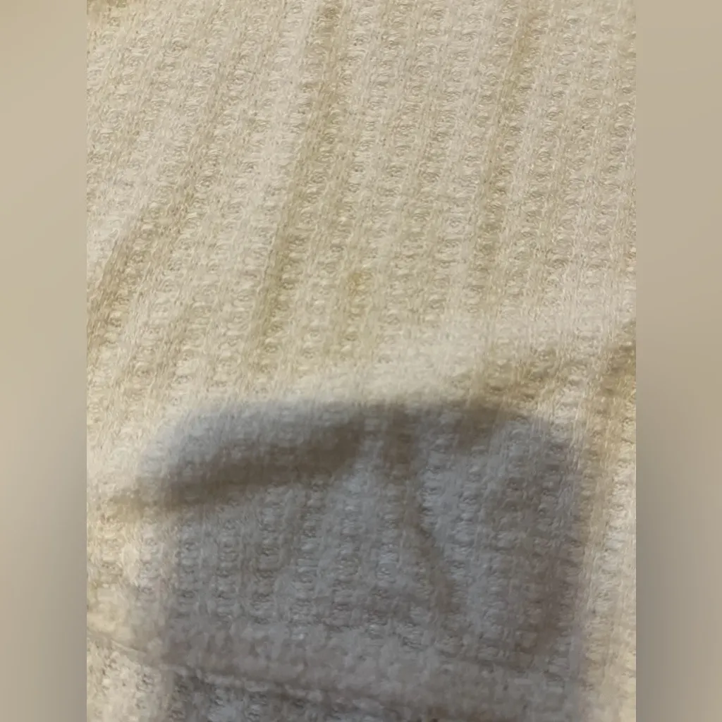 We The Free Waffle Knit Thermal Mock Neck Long Sleeve Top Women’s Size S White - Image 4