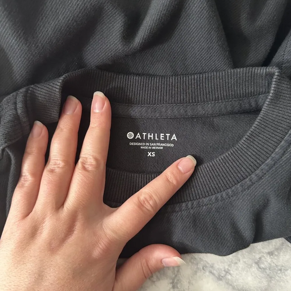 Athleta Farallon Garment Dye Sweatshirt Black - Image 7
