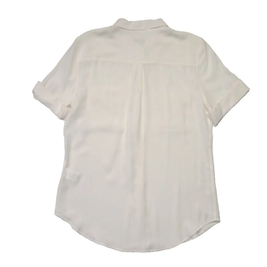 NWT Equipment Short Sleeve Slim Signature in Bright White Silk Shirt S - Image 6