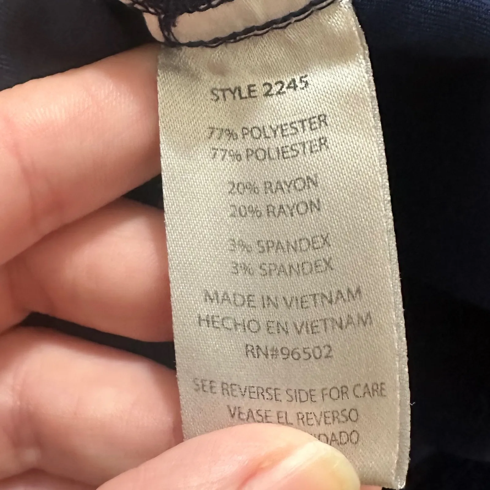 PURPLE LABEL x HEALING HANDS | Women's Navy Blue V-Neck Short Sleeve Scrub Top - Image 4