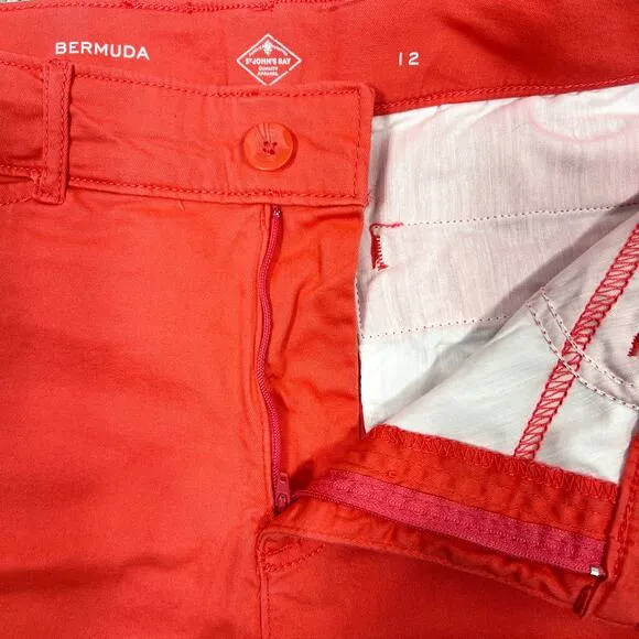 St. John's Bay‎ Bermuda Shorts Sz 12 Coral Peach Pink Stretch Modest Vacation - Image 4