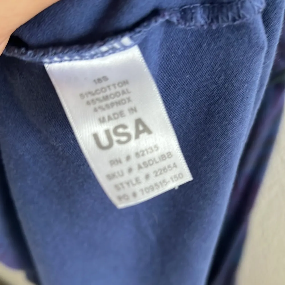 Fresh Produce Blue Floral Dress Front Crossover Slouchy Front Pockets Medium - Image 7